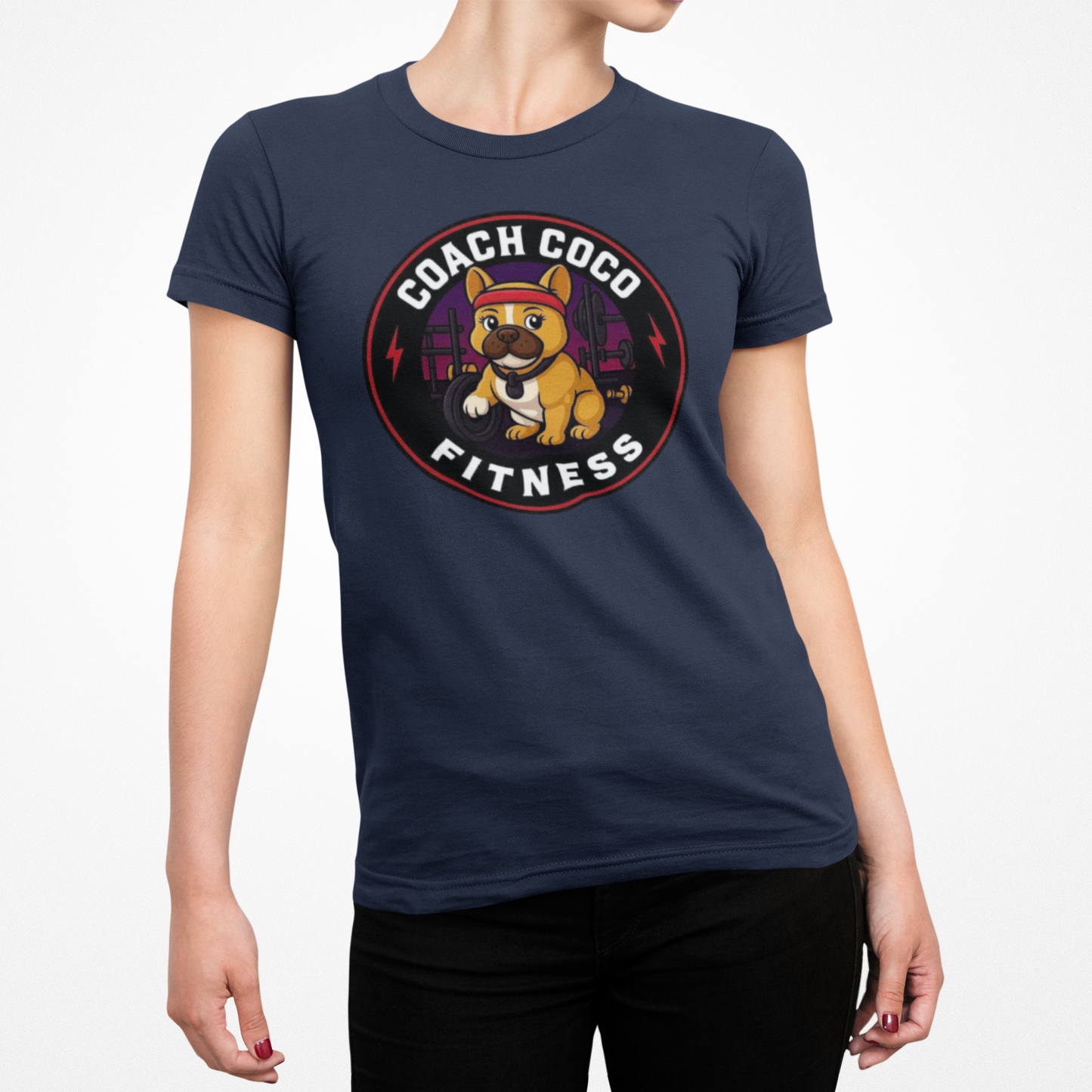 Coach Coco Fitness - Fitness Motivational Women's Tee - Coach Coco Fitness, Workout Shirt, Dog Lover Gift, Gym Apparel, Activewear