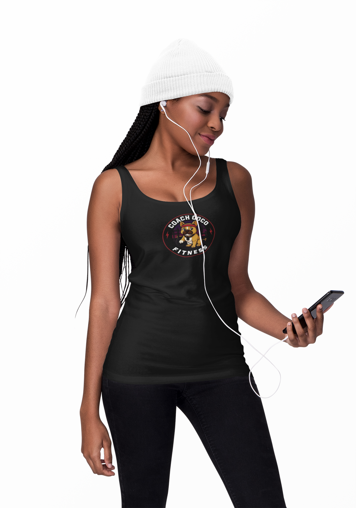 Coach Coco Fitness - Fitness Motivational Women's Fitness Racerback Tank, Gym Workout Shirt, Activewear Top, Casual Summerwear, Perfect for Coaches and Athletes