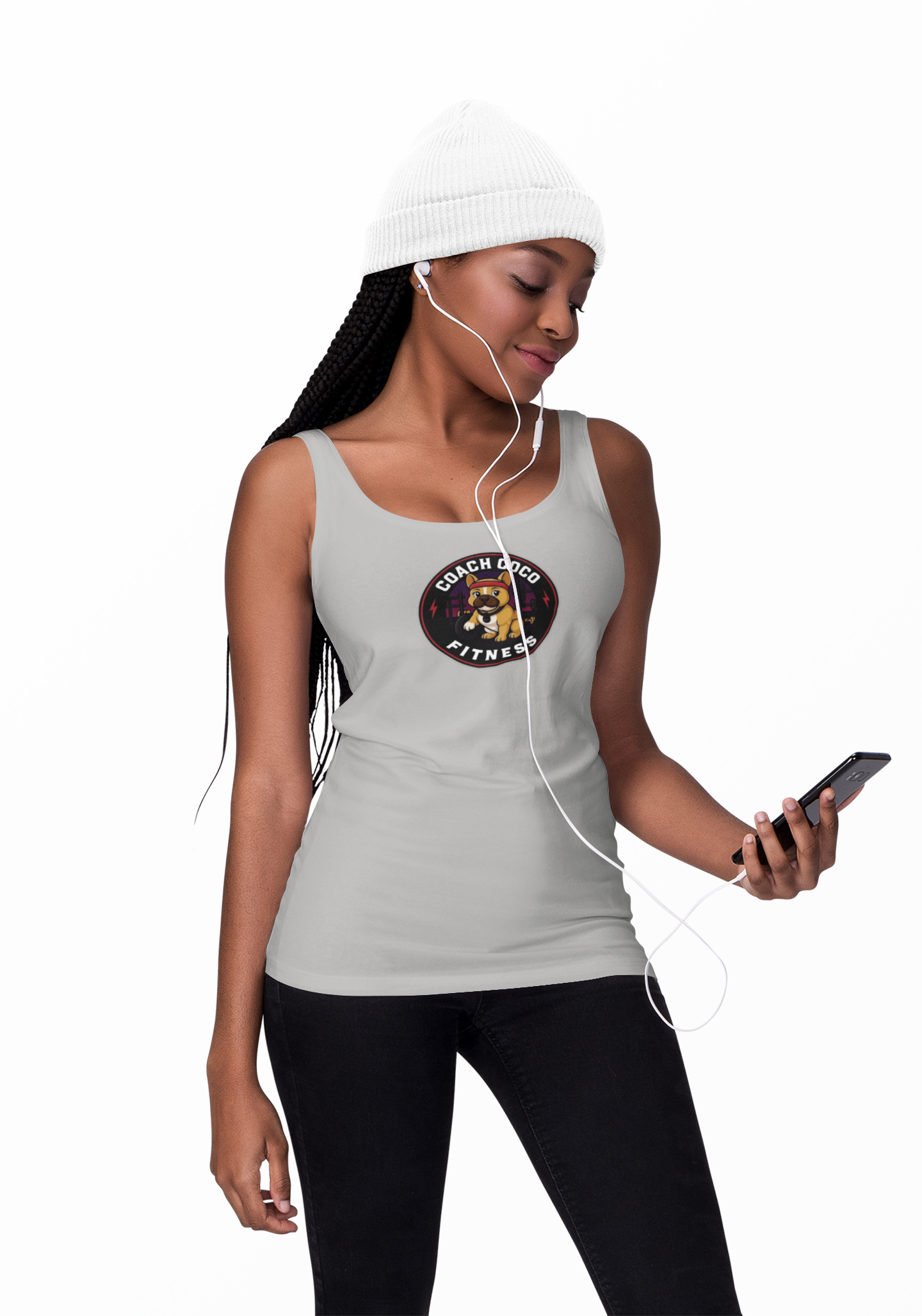Coach Coco Fitness - Fitness Motivational Women's Fitness Racerback Tank, Gym Workout Shirt, Activewear Top, Casual Summerwear, Perfect for Coaches and Athletes