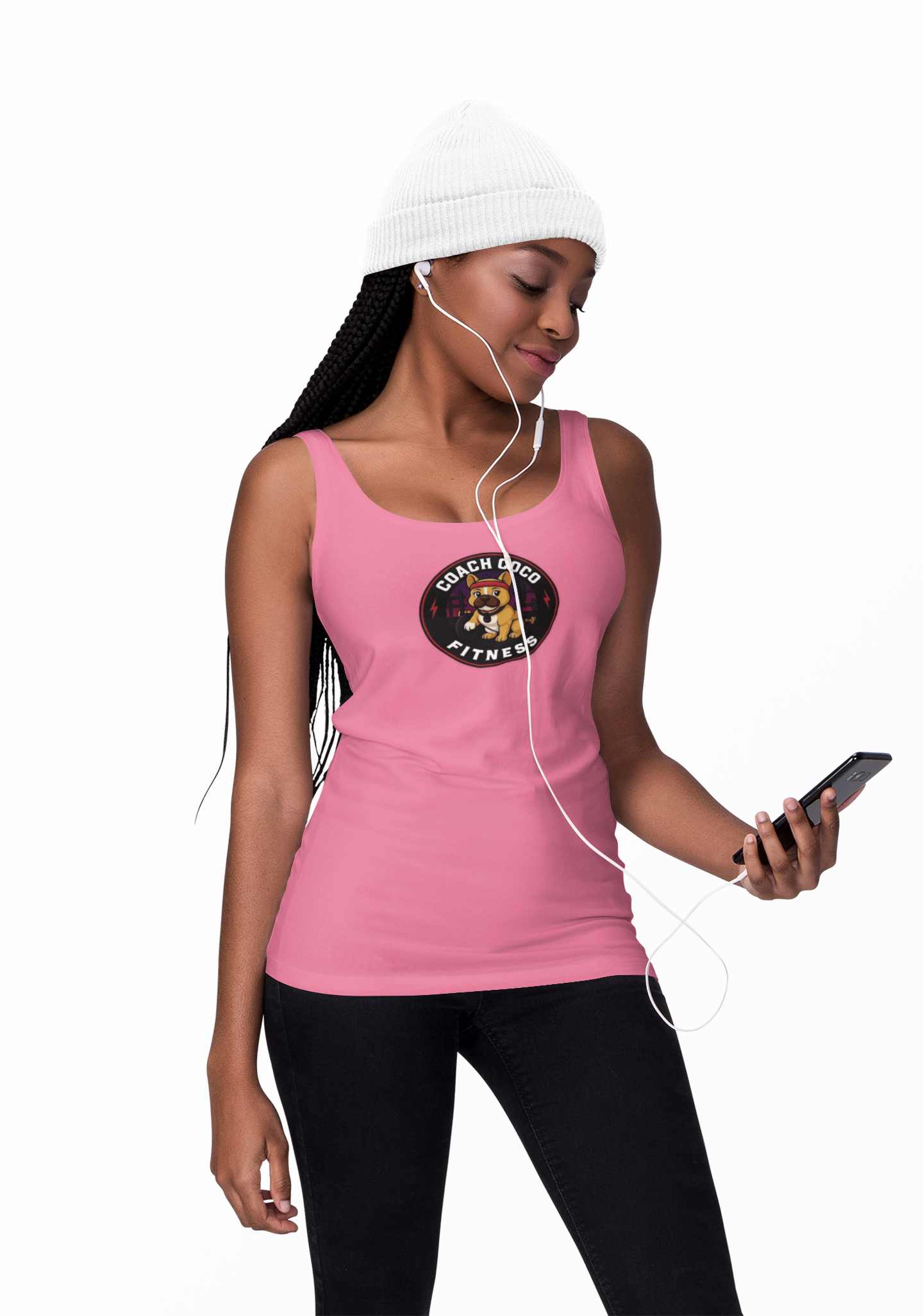 Coach Coco Fitness - Fitness Motivational Women's Fitness Racerback Tank, Gym Workout Shirt, Activewear Top, Casual Summerwear, Perfect for Coaches and Athletes