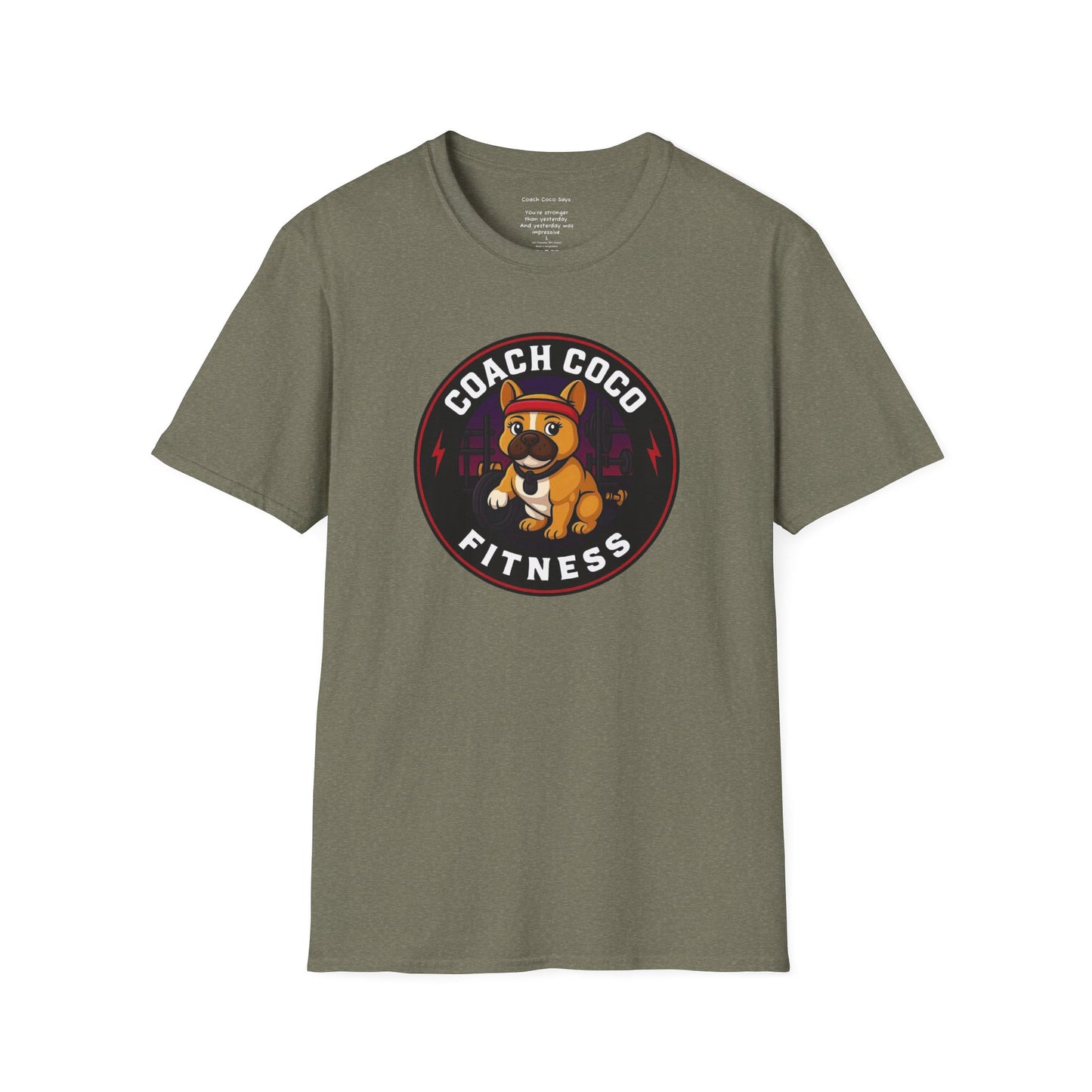 .Coach Coco Fitness Motivational T-Shirt | Fun Unisex Workout Tee | Pet Lover's Gift | Gym Apparel | Cute Fitness T-Shirt | Animal Lover Tee