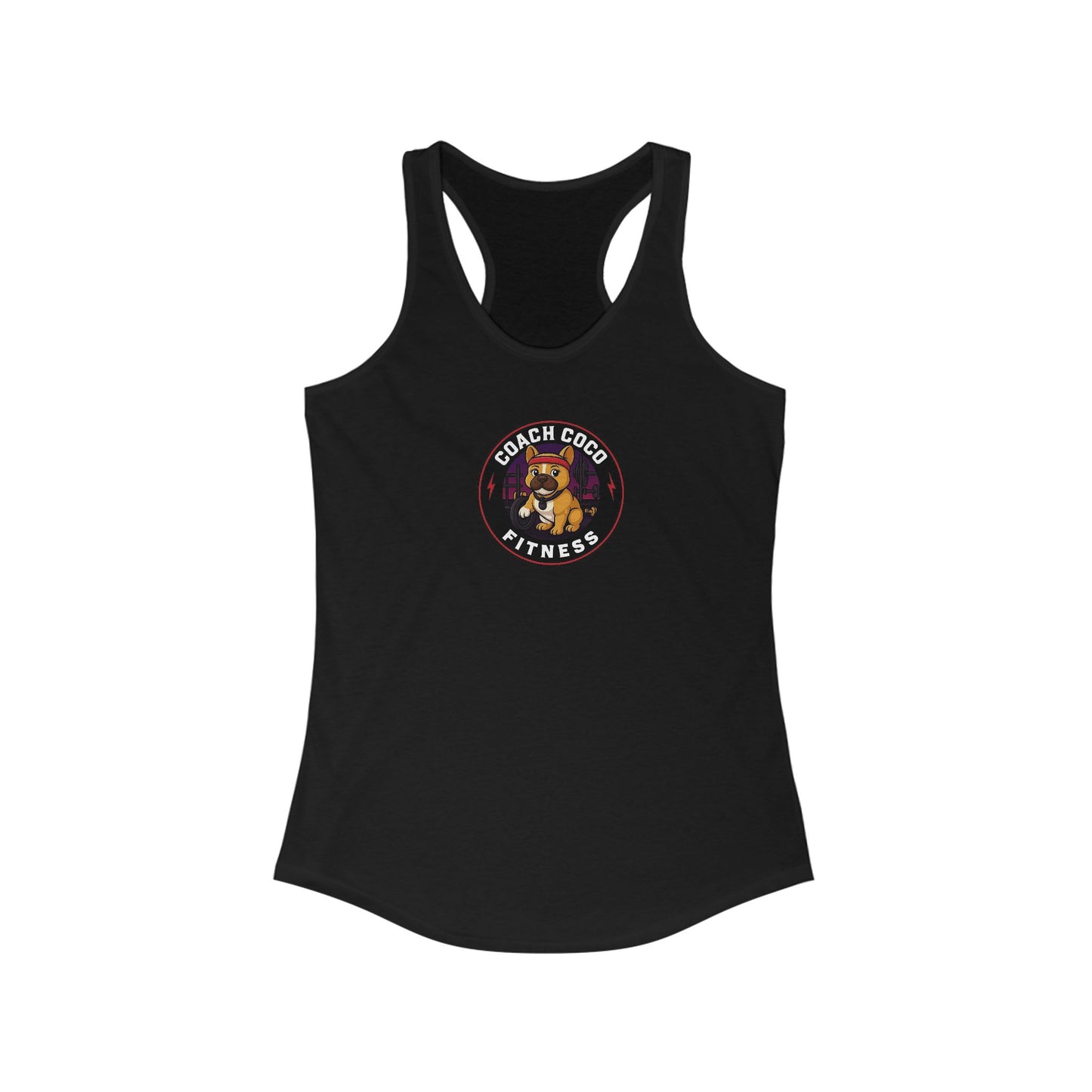 Coach Coco Fitness - Fitness Motivational Women's Fitness Racerback Tank, Gym Workout Shirt, Activewear Top, Casual Summerwear, Perfect for Coaches and Athletes