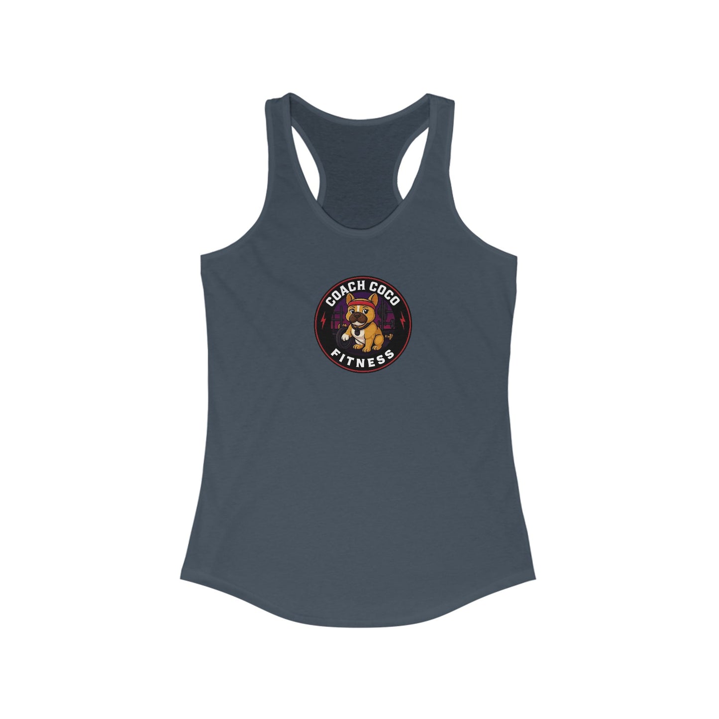 Coach Coco Fitness - Fitness Motivational Women's Fitness Racerback Tank, Gym Workout Shirt, Activewear Top, Casual Summerwear, Perfect for Coaches and Athletes