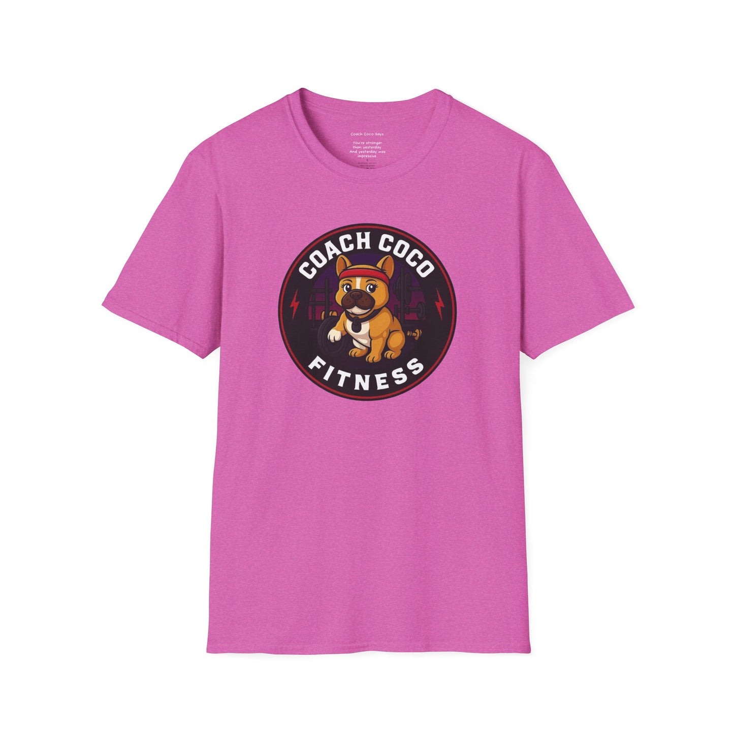 .Coach Coco Fitness Motivational T-Shirt | Fun Unisex Workout Tee | Pet Lover's Gift | Gym Apparel | Cute Fitness T-Shirt | Animal Lover Tee