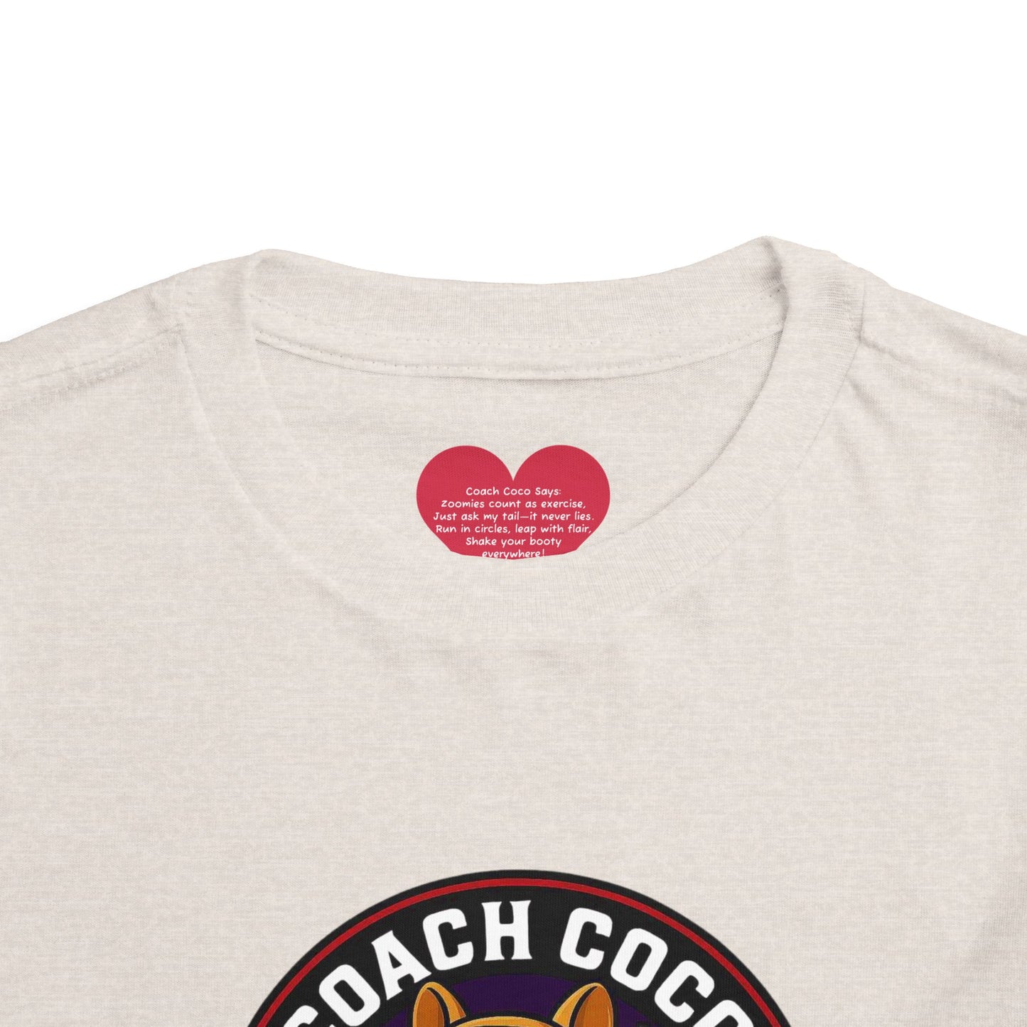 Coach Coco Fitness - Cool Coach Frenchie Toddler Tee, Fun Kids Shirt, Birthday Gift, Activewear for Toddlers, Dog Lover Apparel, Fitness Humor Top