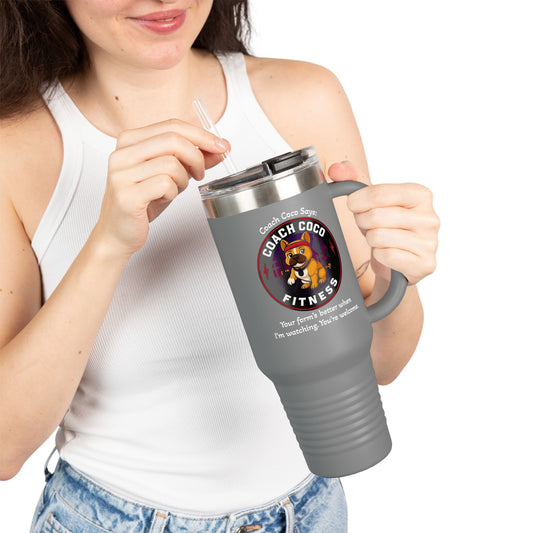 Coach Coco Fitness Insulated Travel Mug | 40oz Motivational Tumbler, Exercise Mug, Workout Gift, Fitness Enthusiast Coffee Cup, Dog [...]