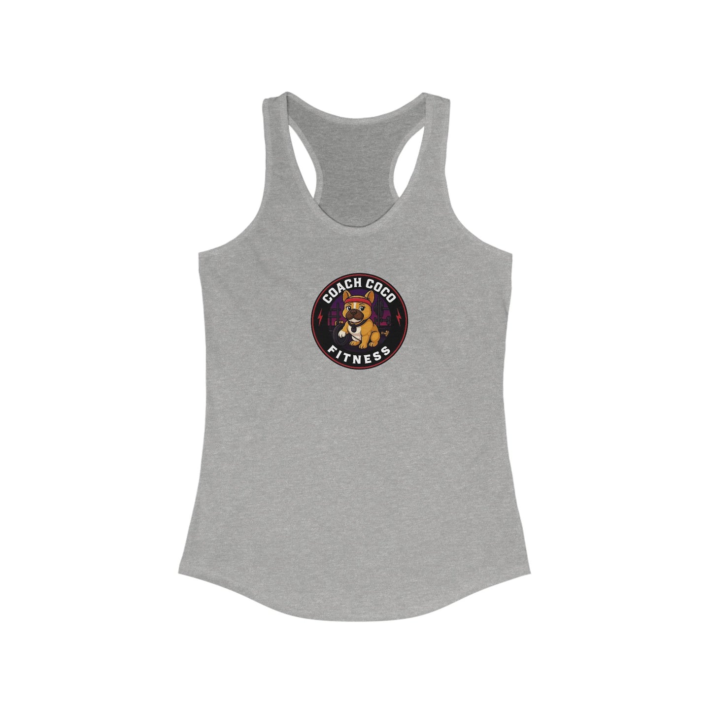 Coach Coco Fitness - Fitness Motivational Women's Fitness Racerback Tank, Gym Workout Shirt, Activewear Top, Casual Summerwear, Perfect for Coaches and Athletes