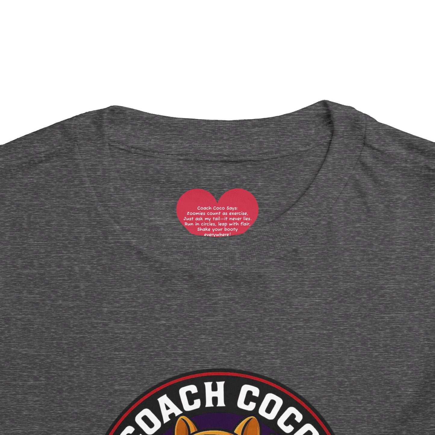 Coach Coco Fitness - Cool Coach Frenchie Toddler Tee, Fun Kids Shirt, Birthday Gift, Activewear for Toddlers, Dog Lover Apparel, Fitness Humor Top