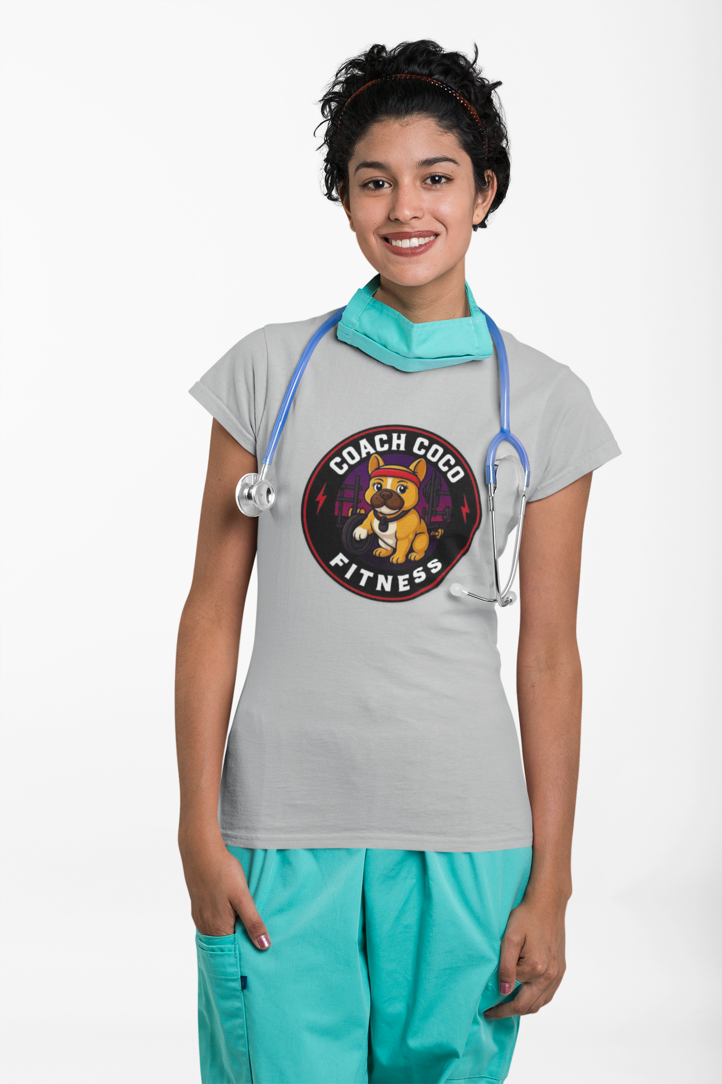 Coach Coco Fitness - Fitness Motivational Women's Tee - Coach Coco Fitness, Workout Shirt, Dog Lover Gift, Gym Apparel, Activewear