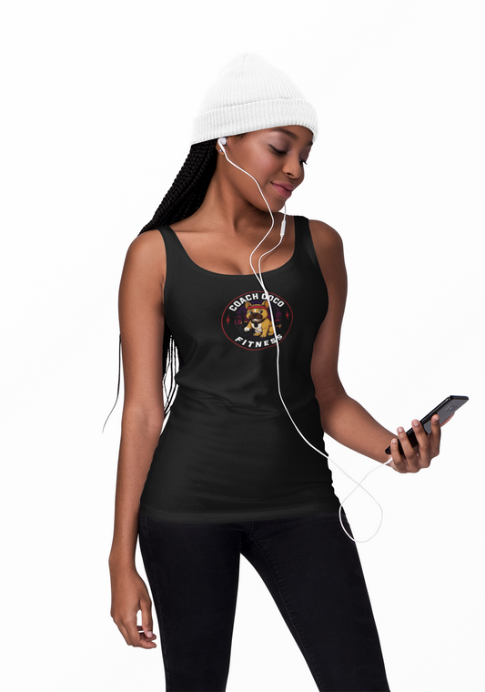 Coach Coco Fitness - Fitness Motivational Women's Fitness Racerback Tank, Gym Workout Shirt, Activewear Top, Casual Summerwear, Perfect for Coaches and Athletes