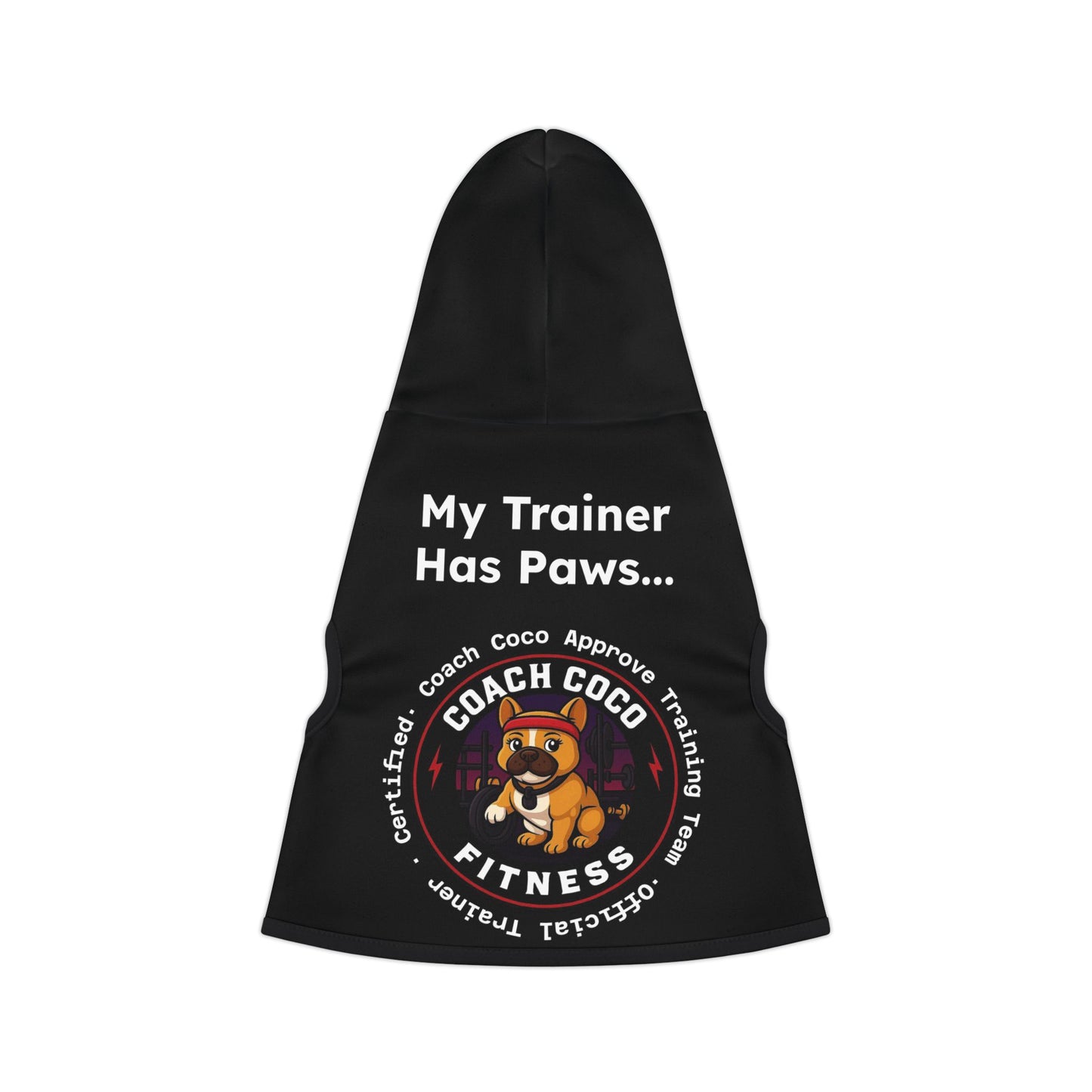 Coach Coco Fitness. Playful Pet Hoodie - Perfect for Dog Lovers, Pet Fashion, Gifts for Dog Trainers, Cozy Pet Wear, Adorable Hoodie for Pets